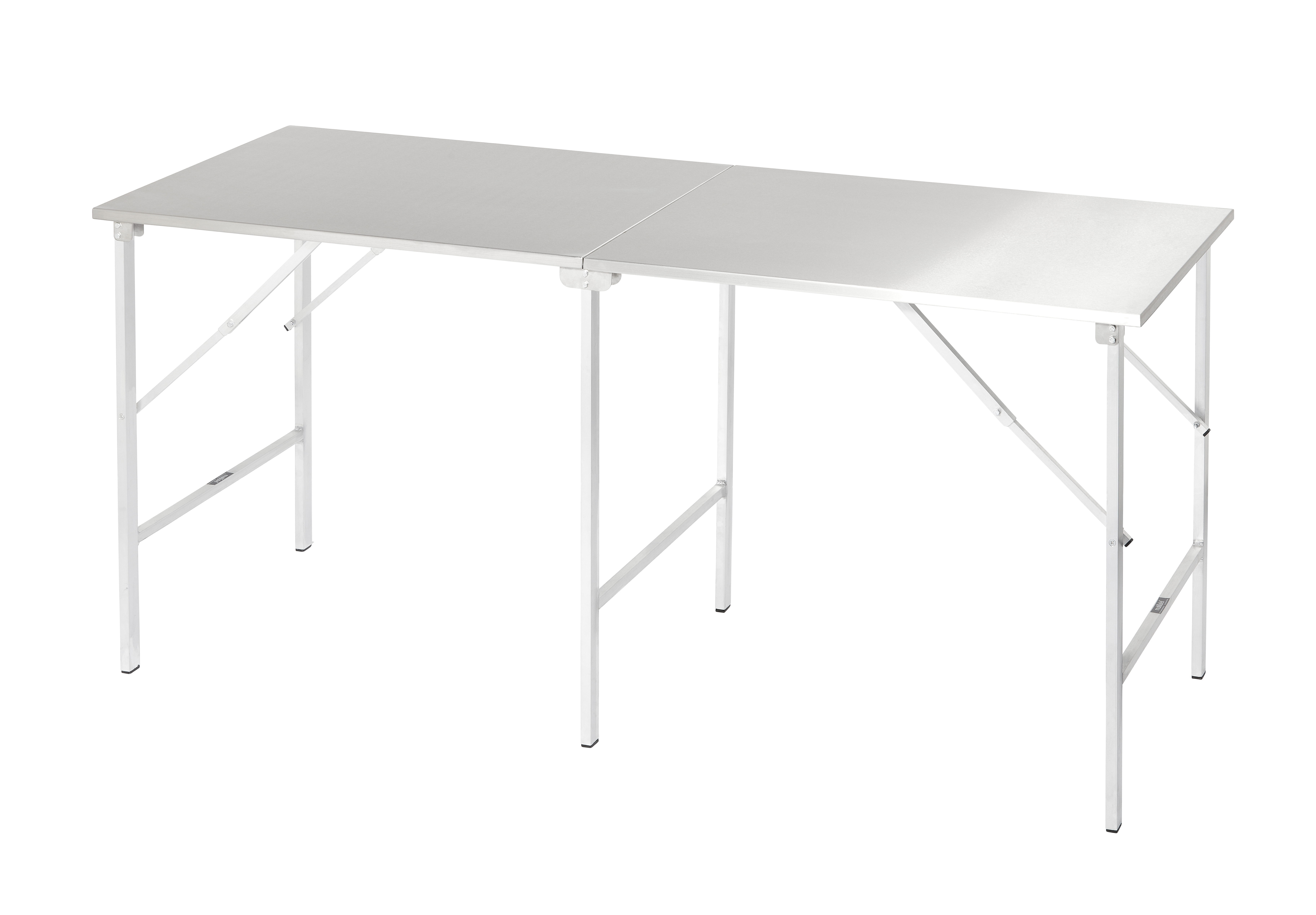 Edelstahl Arbeitstisch 'Standard', klappbar I (200 x 79 x 90 cm)