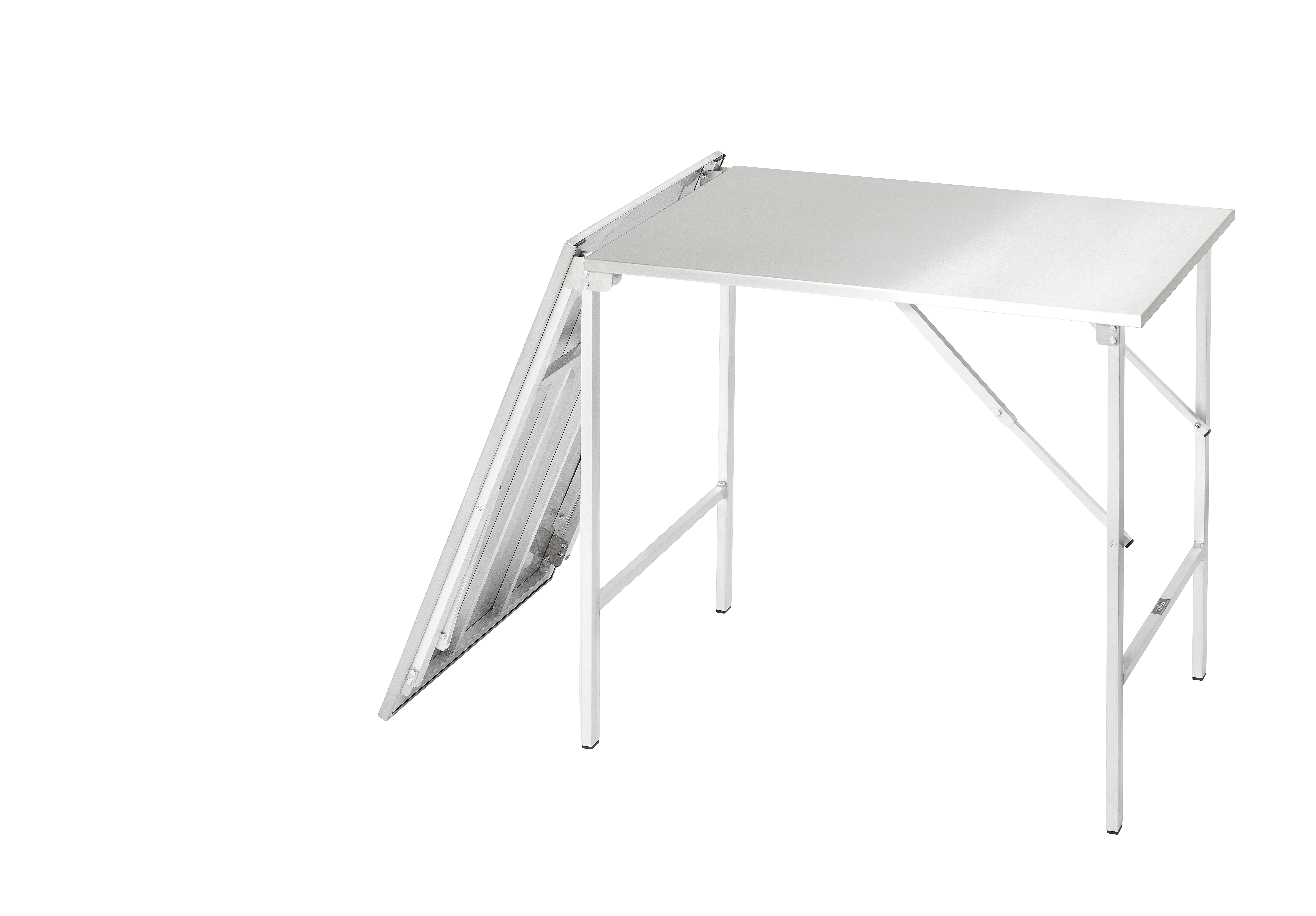 Edelstahltisch, robust und klappbar I (200 x 79 x 90 cm)